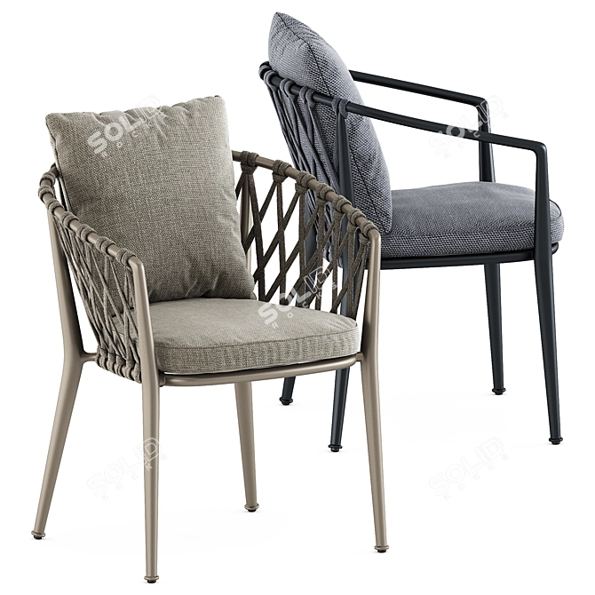 Sophisticated Erica Outdoor Chair 3D model image 3