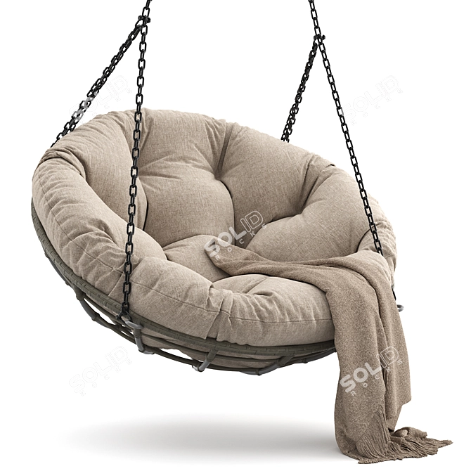 Hanging Papasan Chair - Ultimate Comfort in Style! 3D model image 1