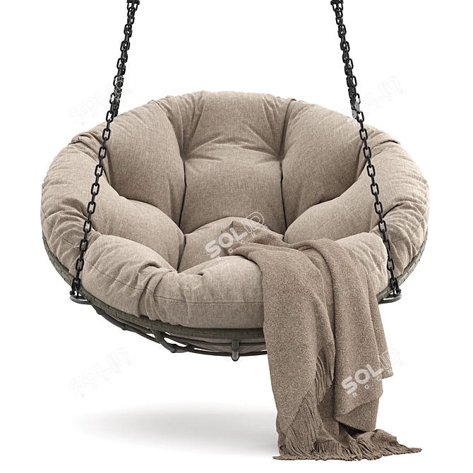 Hanging Papasan Chair - Ultimate Comfort in Style! 3D model image 2