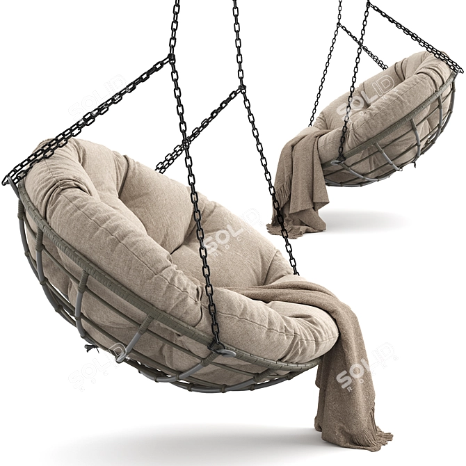 Hanging Papasan Chair - Ultimate Comfort in Style! 3D model image 5