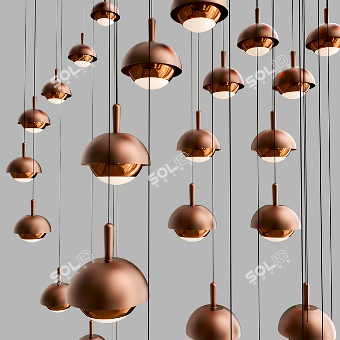 Elegant Russo Pendant Light 3D model image 2