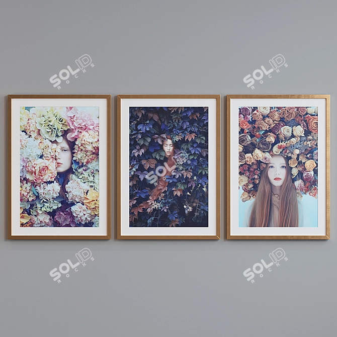 Premium Picture Frame Set in Modern Style 3D model image 2