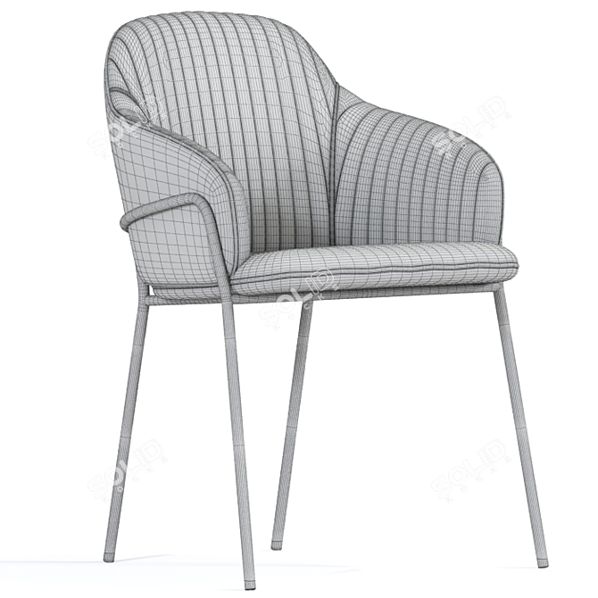 Stylish Strip Dining Chair 3D model image 3