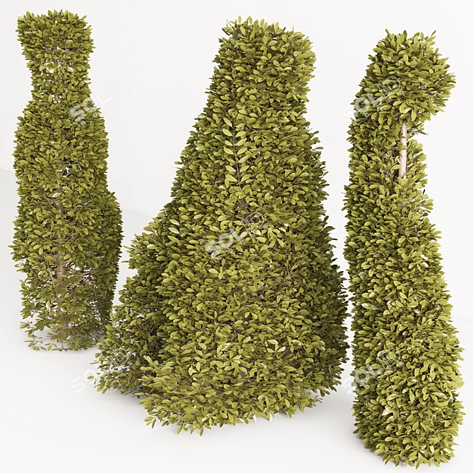 Nature-inspired Animal Bush Sculpture 3D model image 3