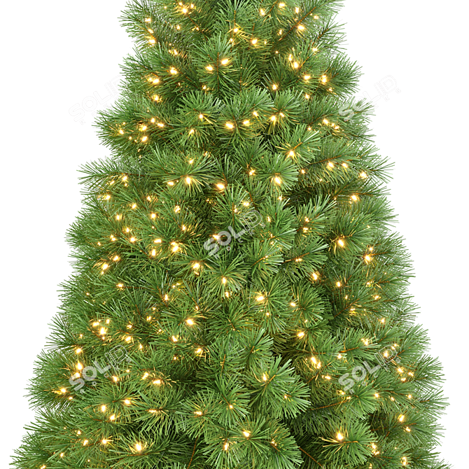 3D Christmas Tree with Lights 3D model image 2