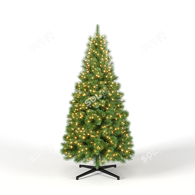 3D Christmas Tree with Lights 3D model image 4