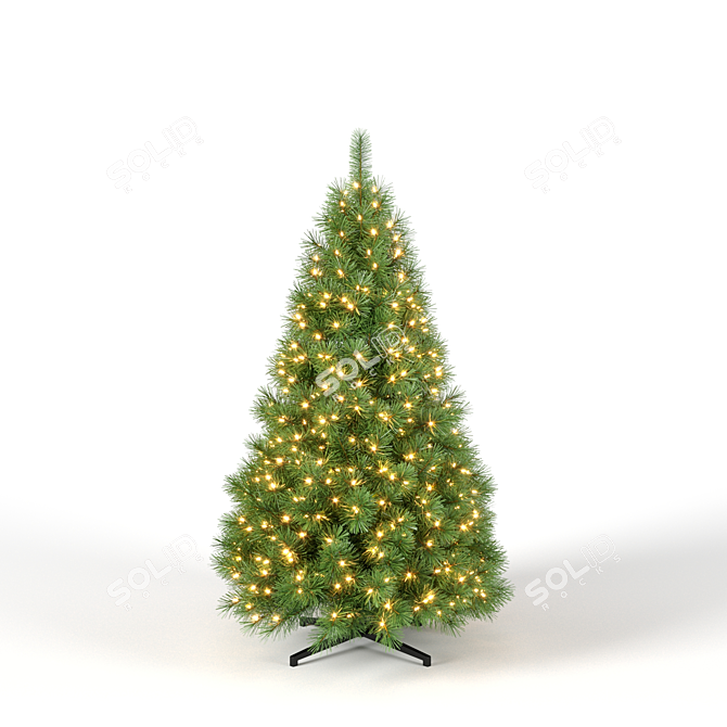 3D Christmas Tree with Lights 3D model image 5