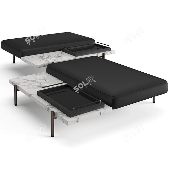 Modern Superquadra Bench Set 3D model image 3