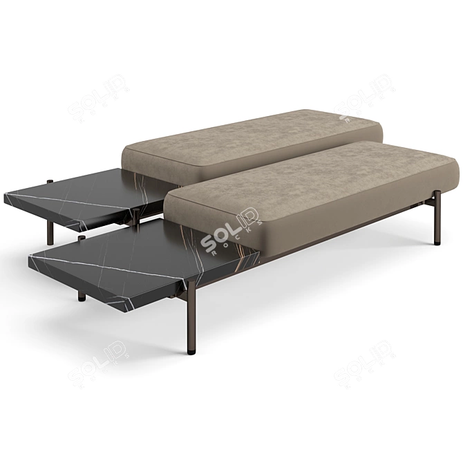 Modern Superquadra Bench Set 3D model image 7