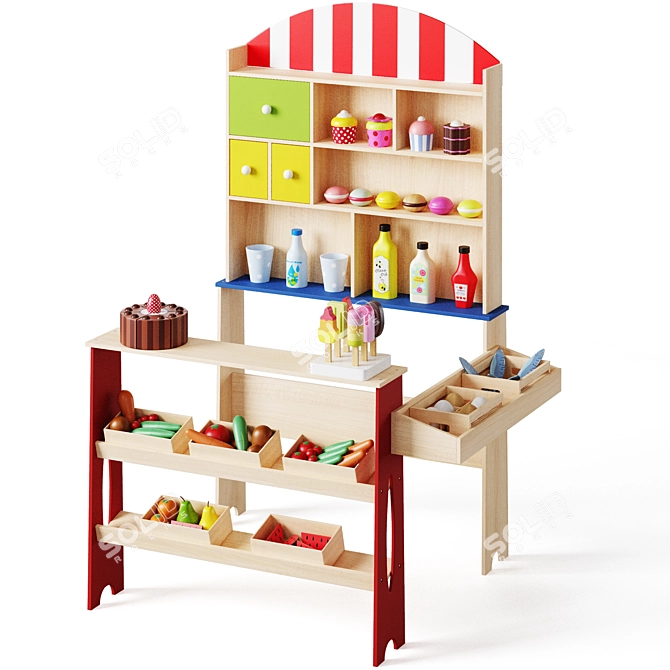 Lelin Toys Children's Corner Shop: Food Set by New Classic Toys 3D model image 1