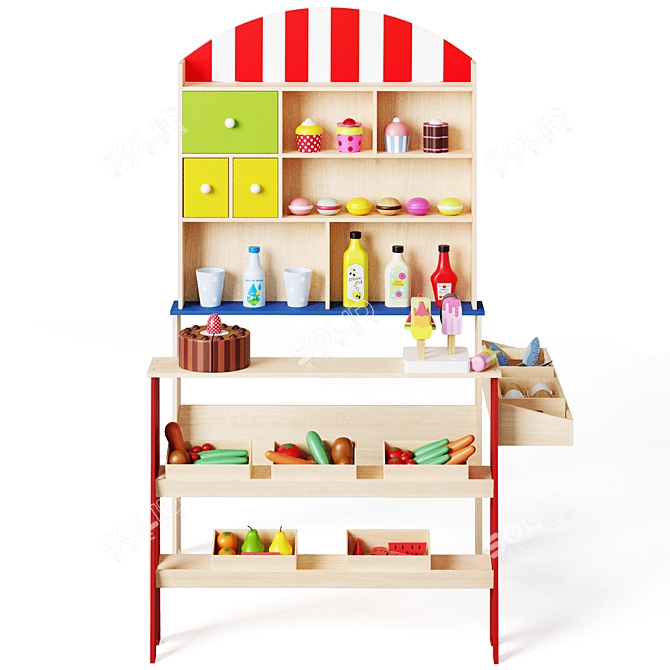 Lelin Toys Children's Corner Shop: Food Set by New Classic Toys 3D model image 2