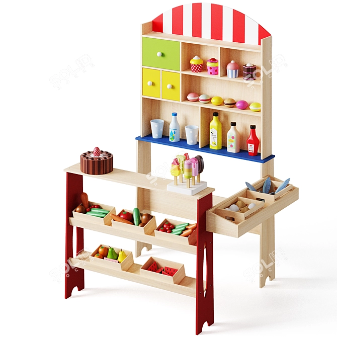 Lelin Toys Children's Corner Shop: Food Set by New Classic Toys 3D model image 6