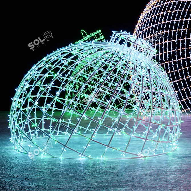 Title: Festive Garland Ball Decor 3D model image 2
