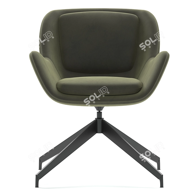 Stylish MEGHAN Swivel Armchair 3D model image 3