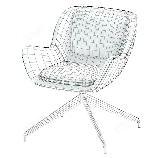 Stylish MEGHAN Swivel Armchair 3D model image 4