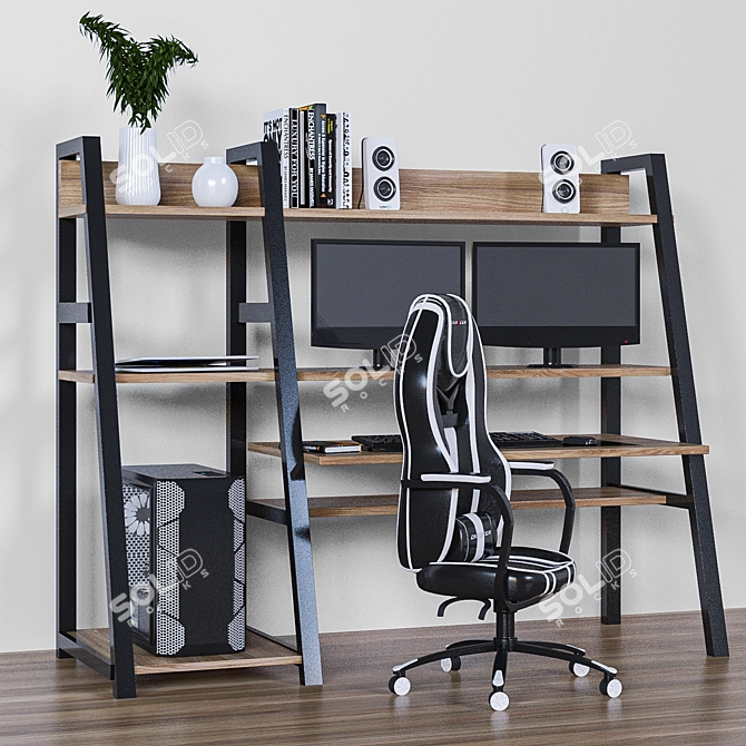 Elegant Office Furniture Set 3D model image 7