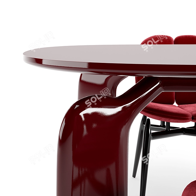 Contemporary PULP Lacquer Table & Chair 3D model image 3