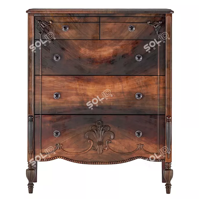 Modern Wooden Sideboard TR052 3D model image 2