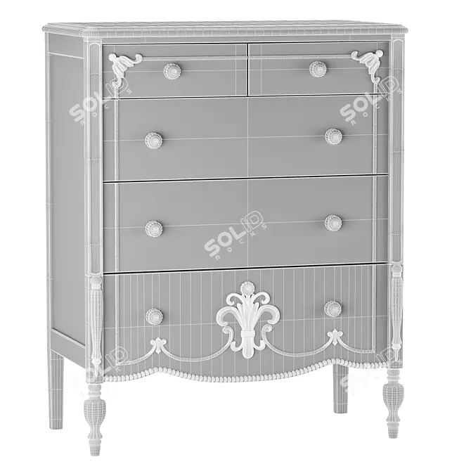 Modern Wooden Sideboard TR052 3D model image 4