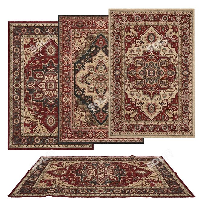 Versatile 3D Rug Set: V-Ray, Corona, and More 3D model image 1