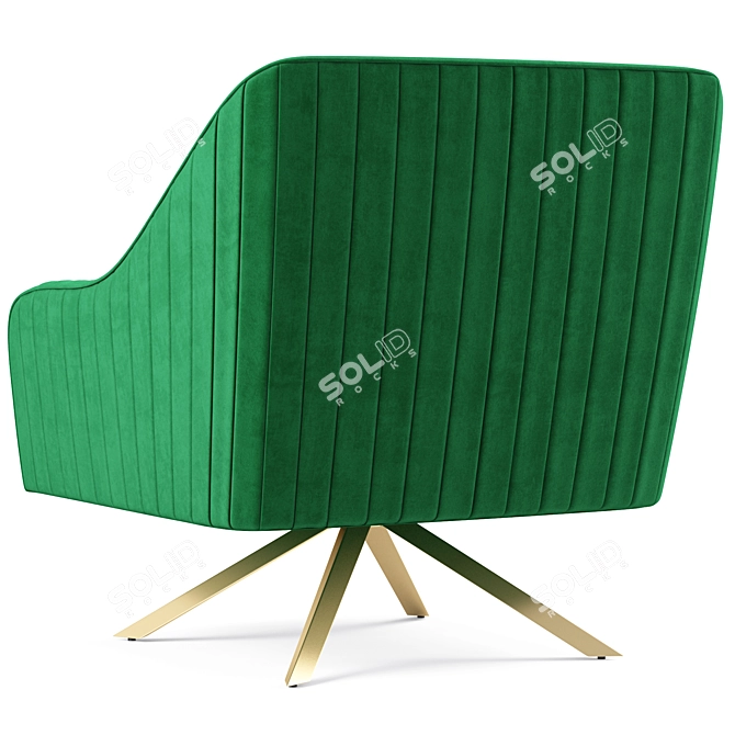 Elegant Paloma Velvet Swivel Chair 3D model image 4