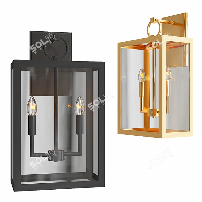 Elegant Manor Glass Sconce 3D model image 1