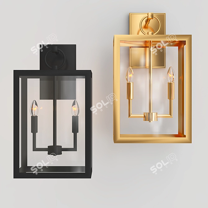 Elegant Manor Glass Sconce 3D model image 2