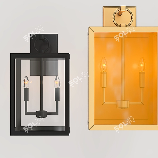 Elegant Manor Glass Sconce 3D model image 3