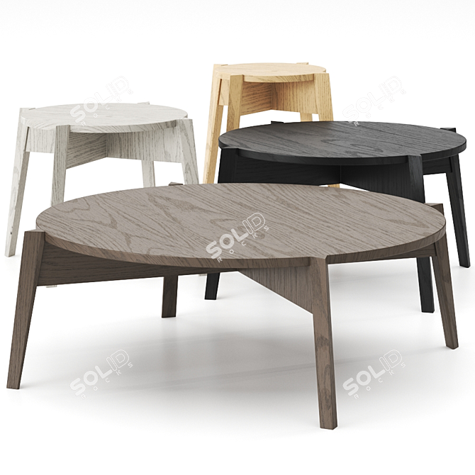 Cross Wooden Coffee Table by Frigerio Salotti 3D model image 1