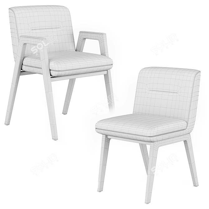 Modern Minotti Lance Chairs 3D model image 8