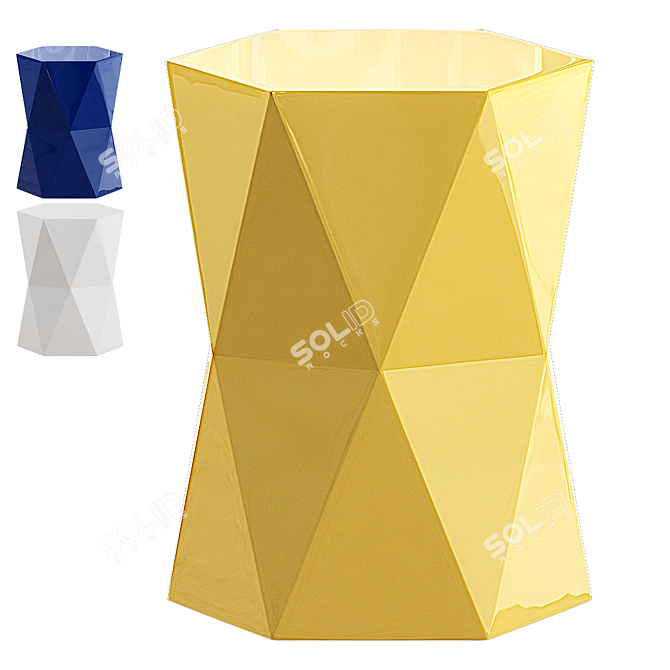 Modern Geometric Ceramic Garden Stool 3D model image 1