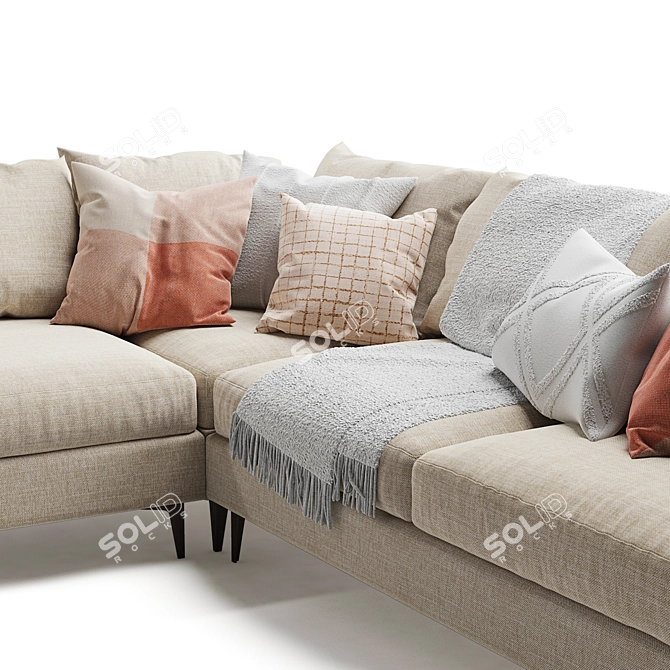 Sleek Sloan Corner Sofa: Modern Comfort for Your Home 3D model image 2