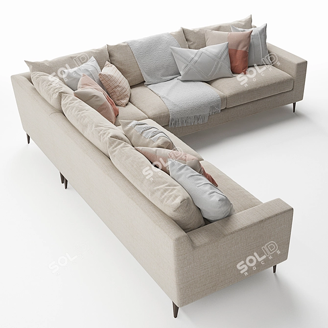 Sleek Sloan Corner Sofa: Modern Comfort for Your Home 3D model image 4