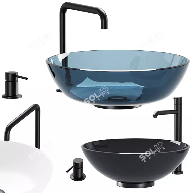 Elegant Sink Set: ROMA & MILANO 3D model image 1