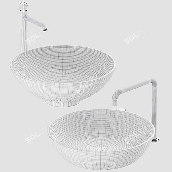 Elegant Sink Set: ROMA & MILANO 3D model image 6