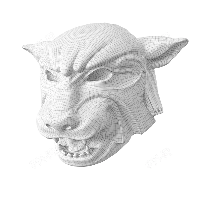 Fearless Tiger Mask: Unleash Your Inner Wild Side 3D model image 5