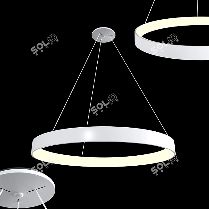 Modern White Acrylic Chandelier 3D model image 1