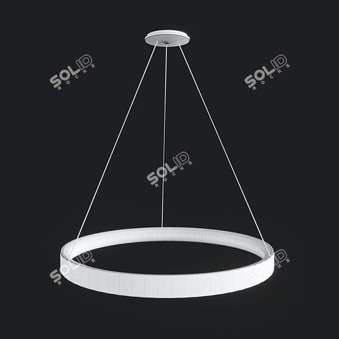 Modern White Acrylic Chandelier 3D model image 3