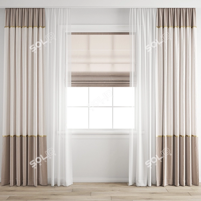 Polygonal Model Curtain 3D model image 1