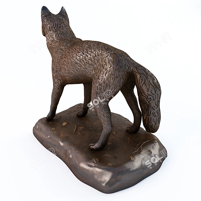 Graceful Fox Sculpture 3D model image 4