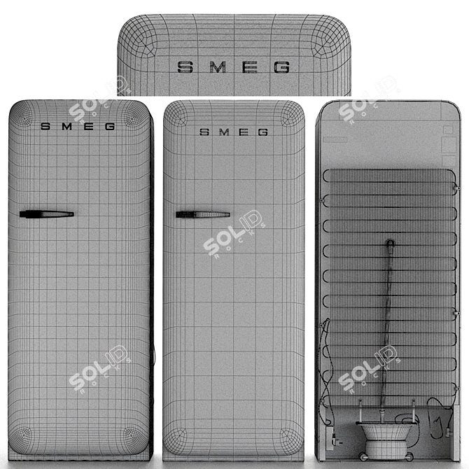 SMEG Refrigerator Set: Stylish and Functional 3D model image 3