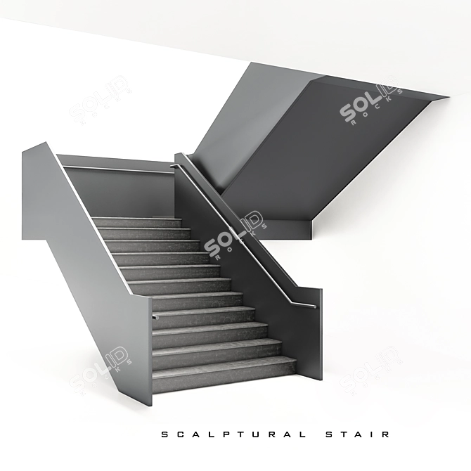 Sleek Steps: Contemporary Staircase 3D model image 1