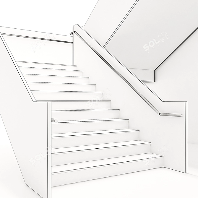 Sleek Steps: Contemporary Staircase 3D model image 2