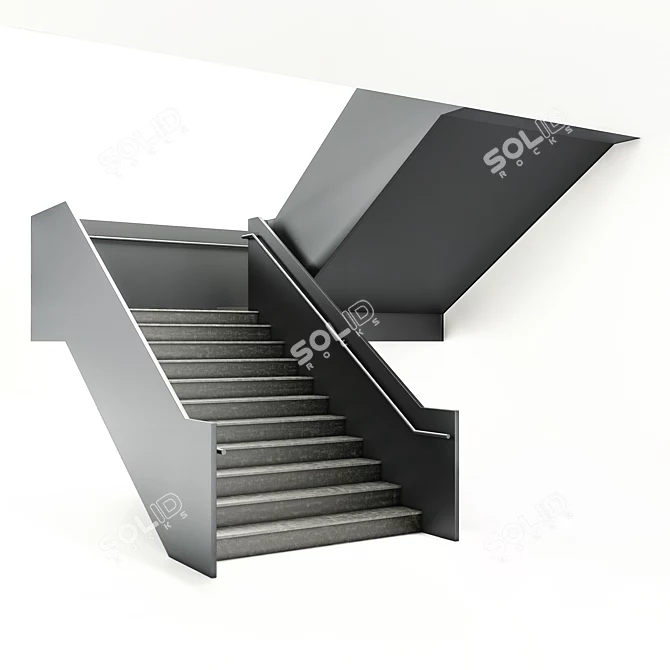 Sleek Steps: Contemporary Staircase 3D model image 3