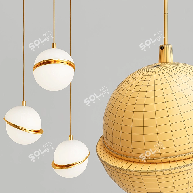 Sleek SHIFT TRIO Pendant Light 3D model image 3