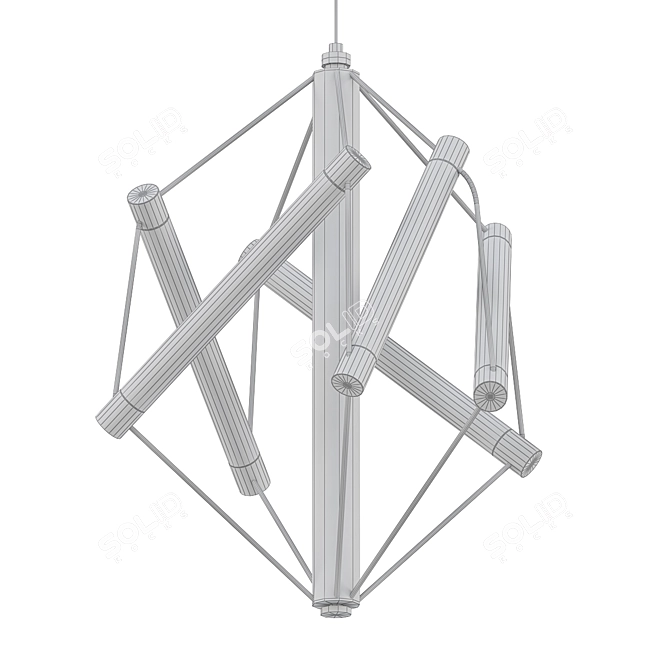 Minimalist T5 Pendant Light 3D model image 2