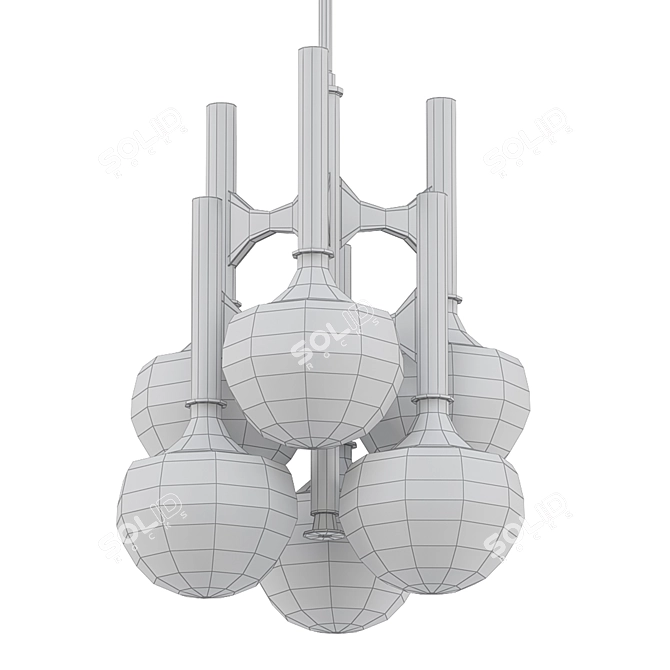 Italian 1970s Space Age Hanglamp 3D model image 2