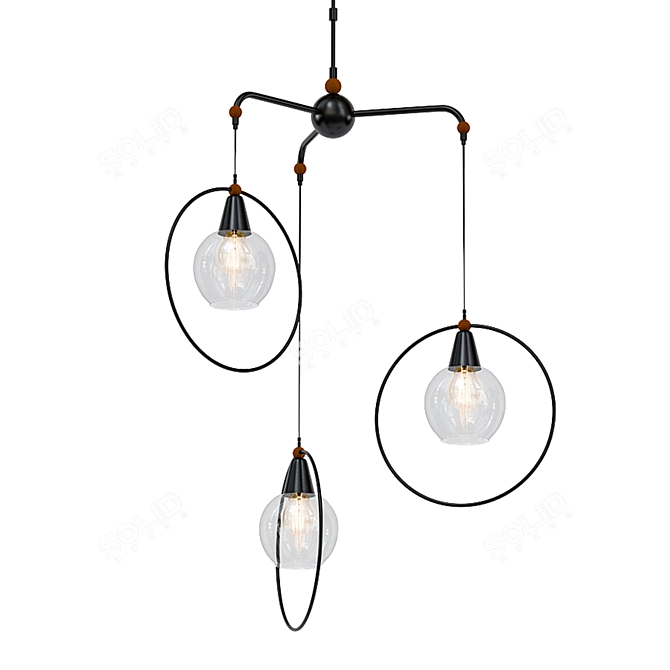 Blakely Trio Pendant - Elegant Lighting 3D model image 1