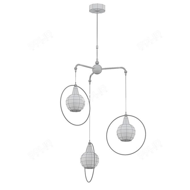 Blakely Trio Pendant - Elegant Lighting 3D model image 2