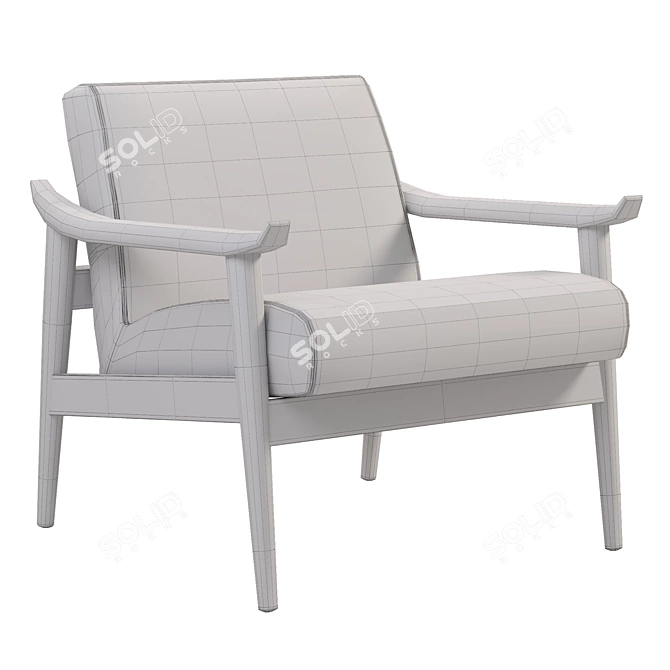 Stylish Mid-Century Upholstered Chair 3D model image 3